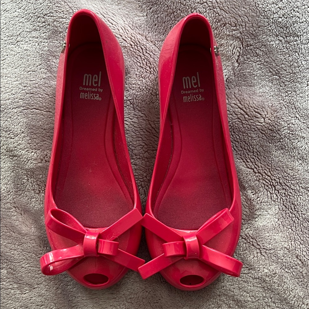 Melissa Kids Hot Pink Peep-Toe Sandals